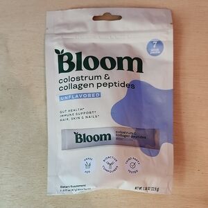 Bloom Unflavored Colostrum & Collagen Peptides 7 - O.17 Oz Packs